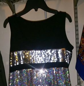 Silver glittery tank top